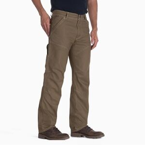 Light army green/khaki canvas straight leg cargo work pants